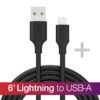 6' Lightning to USB-A - Black MFi Cable