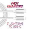 6' Braided Lightning to USB-C Fast Charge MFi
