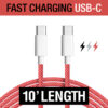 USB-C 10' Fast Charging Cable