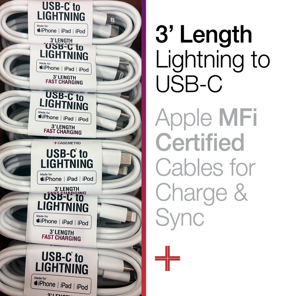 Casemetro 3' Lightning to USB-C MFi Cable