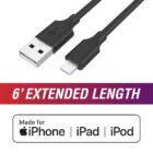 6' Lightning to USB-A Cables - Black & Gray MFi