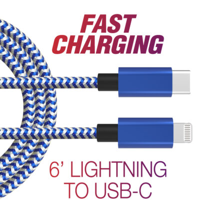 6' Braided Lightning to USB-C Fast Cables