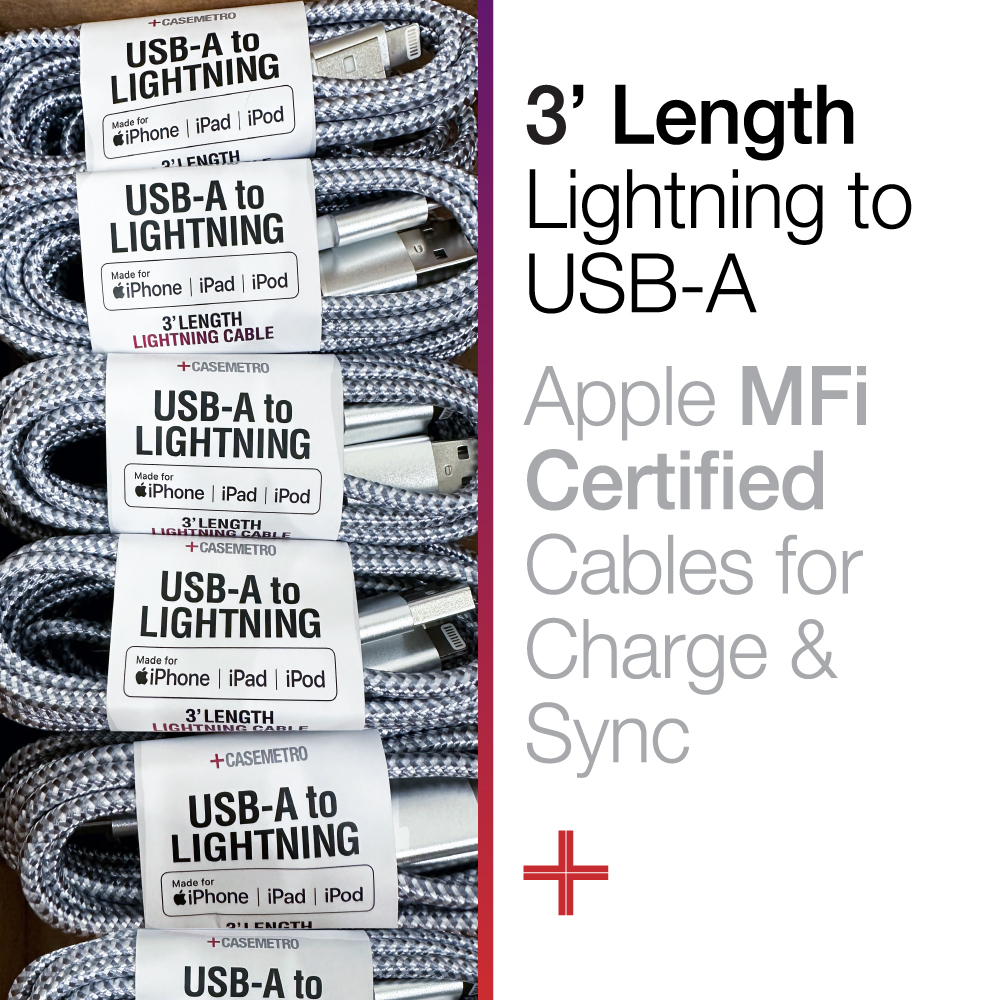 Casemetro 1M Lightning to USB-A MFi Cable